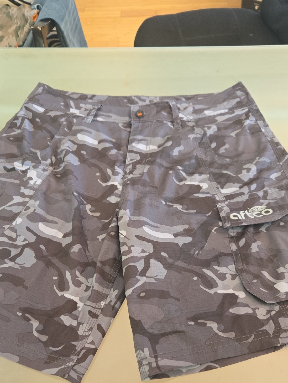 AFTCO Gray Camouflage Cargo Shorts